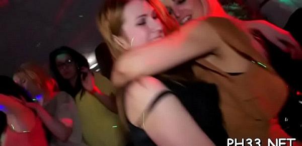  Drunk cheeks in club sucking one-eyed monster while somebody fucking their cum-hole